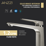 ANZZI Single Handle Single Hole Bathroom Vessel Sink Faucet With Pop-up Drain in Brushed Nickel