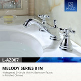 Melody Series 8 in. Widespread 2-Handle Mid-Arc Bathroom Faucet in Polished Chrome