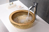 Levi Series Vessel Sink in Speckled Gold