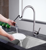 Tulip Single-Handle Pull-Out Sprayer Kitchen Faucet in Brushed Nickel