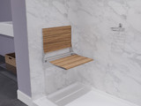 Isle 17 in. Teak Wall Mounted Folding Shower Seat