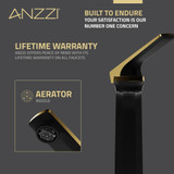 ANZZI Single Handle Single Hole Bathroom Vessel Sink Faucet With Pop-up Drain in Matte Black & Brushed Gold