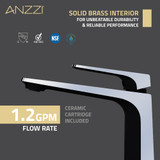 ANZZI Single Handle Single Hole Bathroom Vessel Sink Faucet With Pop-up Drain in Matte Black & Chrome