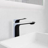 ANZZI Single Handle Single Hole Bathroom Vessel Sink Faucet With Pop-up Drain in Matte Black & Chrome