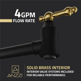 Marca 360-Degree 24 in. Wall Mounted Pot Filler with Dual Swivel in Matte Black and Brushed Gold
