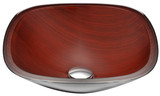 Cansa Series Deco-Glass Vessel Sink in Rich Timber