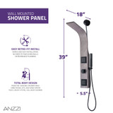 Aura 2-Jetted Shower Panel with Heavy Rain Shower & Spray Wand in Grey Marble