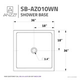 Valley Series 38 in. x 38 in. Shower Base in White