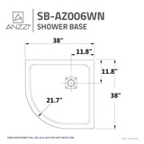 ANZZI Series 38 in. x 38 in. Shower Base in White