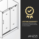 ANZZI Romance 72-in. x 33.5-in. Frameless Swinging Shower Door in Matte Black