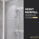 Heavy Rainfall Stainless Steel Shower Bar with Hand Sprayer in Polished Chrome