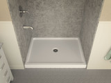 Fissure Series 36 in. x 48 in. Single Threshold Shower Base in White