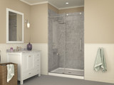 Fissure Series 36 in. x 48 in. Single Threshold Shower Base in White