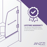 ANZZI Series 34 in. by 56 in. Frameless Hinged Tub Door in Chrome