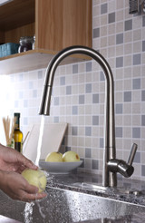 Orbital Single Handle Pull-Down Sprayer Kitchen Faucet in Brushed Nickel