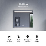 ANZZI 28-in. x 32-in. LED Front/Top/Bottom Light Bathroom Mirror with Defogger