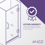 ANZZI Series 30 in. x 72 in. Frameless Hinged Shower Door in Matte Black with Handle