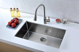 Vanguard Undermount Stainless Steel 32 in. 0-Hole Single Bowl Kitchen Sink in Brushed Satin