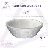 Nora Natural Stone Vessel Sink in White Marble