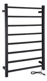 Bell 8-Bar Stainless Steel Wall Mounted Towel Warmer in Matte Black