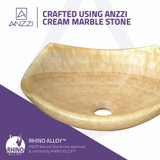 Flavescent Visage Natural Stone Vessel Sink in Cream Jade