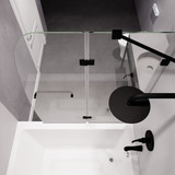 Herald Series 48 in. by 58 in. Frameless Hinged Tub Door in Black