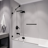 Herald Series 48 in. by 58 in. Frameless Hinged Tub Door in Black