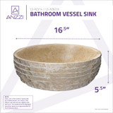 Desert Chalice Natural Stone Vessel Sink in Classic Cream