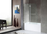 ANZZI Series 48 in. by 58 in. Frameless Hinged Tub Door in Chrome