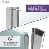 Lancer 23 in. x 72 in. Semi-Frameless Shower Door with TSUNAMI GUARD in Polished Chrome