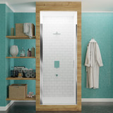 Lancer 23 in. x 72 in. Semi-Frameless Shower Door with TSUNAMI GUARD in Polished Chrome