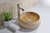 Livy Vessel Sink in Classic Cream Marble