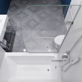 Grand Series 31.5 in. by 56 in. Frameless Hinged Tub Door in Chrome