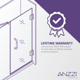 Lancer 23 in. x 72 in. Semi-Frameless Shower Door with TSUNAMI GUARD in Brushed Nickel