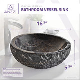 Umbral Ash Vessel Sink in Blue Stone