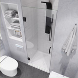 Passion Series 30 in. by 72 in. Frameless Hinged Shower Door in Gunmetal with Handle