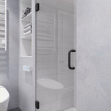 Passion Series 30 in. by 72 in. Frameless Hinged Shower Door in Gunmetal with Handle