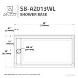 Meadow Series 60 in. x 32 in. Shower Base in White