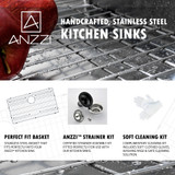 VANGUARD Undermount Stainless Steel 23 in. Single Bowl Kitchen Sink and Faucet Set with Singer Faucet in Brushed Nickel