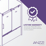 ANZZI Series 60 in. x 62 in. Frameless Sliding Tub Door in Polished Chrome