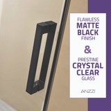 Rhodes Series 60 in. x 76 in. Frameless Sliding Shower Door with Handle in Matte Black