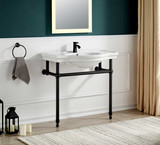 Viola 34.5 in. Console Sink in Matte Black with Ceramic Counter Top