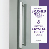 Stellar Series 60 in. x 76 in. Frameless Sliding Shower Door with Handle in Brushed Nickel