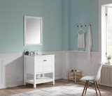 Montaigne 30 in. W x 22 in. D Bathroom Vanity Set in White with Carrara Marble Top with White Sink