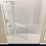 Anzzi 5 ft. Acrylic Left Drain Rectangle Tub in White With 48 in. x 58 in. Frameless Tub Door in Polished Chrome
