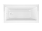 Anzzi 5 ft. Acrylic Left Drain Rectangle Tub in White With 34 in. by 58 in. Frameless Hinged Tub Door in Brushed Nickel