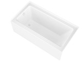 Anzzi 5 ft. Acrylic Left Drain Rectangle Tub in White With 34 in. by 58 in. Frameless Hinged Tub Door in Chrome