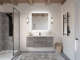 Conques 48 in W x 20 in H x 18 in D Bath Vanity in Rich Grey with Cultured Marble Vanity Top in White with White Basin