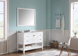 Montaigne 48 in. W x 22 in. D Bathroom Bath Vanity Set in White with Carrara Marble Top with White Sink