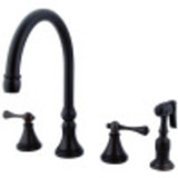 Kingston Brass KS2795BLBS Widespread Kitchen Faucet, Oil Rubbed Bronze